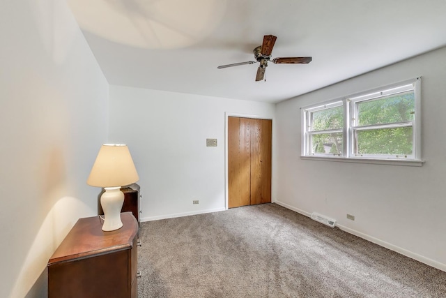 1021 S Blvd, Evanston, IL 60202 - unfurnished bedroom with carpet, ceiling fan, and a closet