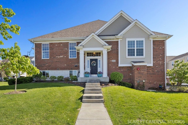 4404 Monroe Ct, Naperville, IL 60564 - view of front of property with a front yard, brick siding, and roof with shingles