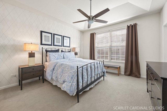 4404 Monroe Ct, Naperville, IL 60564 - bedroom featuring baseboards, light carpet, and ceiling fan