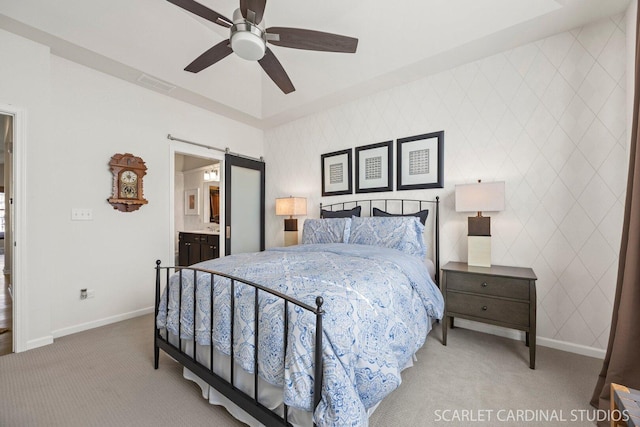 4404 Monroe Ct, Naperville, IL 60564 - bedroom featuring carpet floors, baseboards, ceiling fan, and ensuite bathroom