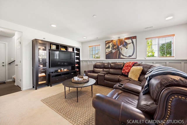 4404 Monroe Ct, Naperville, IL 60564 - carpeted living area featuring plenty of natural light and recessed lighting