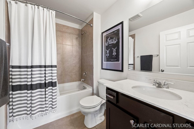 4404 Monroe Ct, Naperville, IL 60564 - bathroom featuring tile patterned floors, toilet, shower / tub combo, and vanity