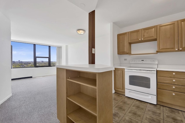 1850 N Clark St Unit 1510, Chicago, IL 60614 - kitchen featuring electric stove, open shelves, and light countertops
