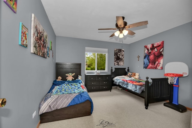 16560 Willow Walk Dr, Lockport, IL 60441 - carpeted bedroom featuring a ceiling fan and baseboards