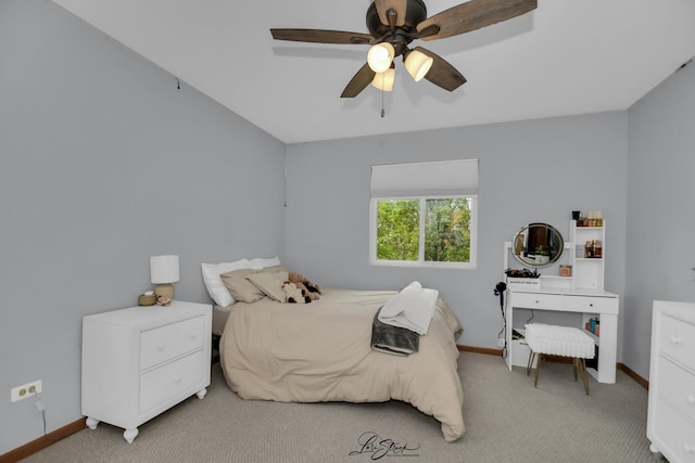 16560 Willow Walk Dr, Lockport, IL 60441 - bedroom featuring light colored carpet, baseboards, and a ceiling fan