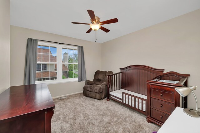 8530 Westberry Ln, Tinley Park, IL 60487 - bedroom featuring carpet floors, baseboards, and a ceiling fan