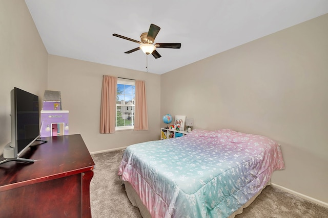 8530 Westberry Ln, Tinley Park, IL 60487 - carpeted bedroom with baseboards and a ceiling fan