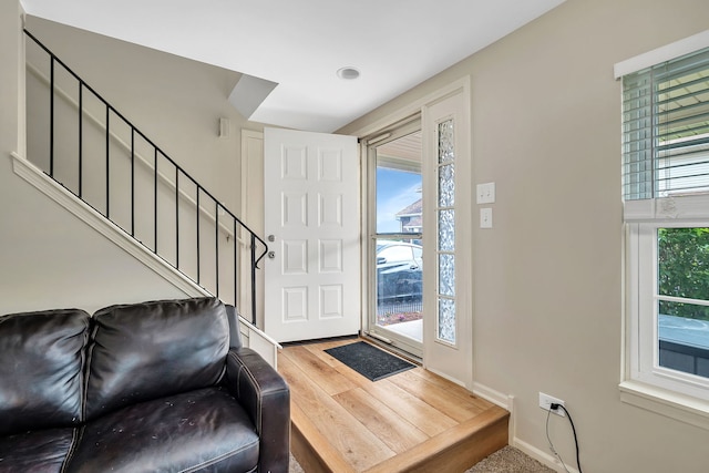 8530 Westberry Ln, Tinley Park, IL 60487 - foyer with wood finished floors, baseboards, and stairs