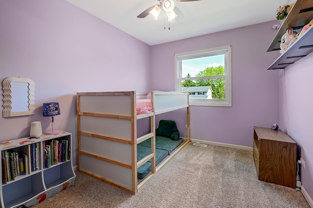 3025 Diane Dr, Aurora, IL 60504 - bedroom featuring carpet flooring, baseboards, and a ceiling fan