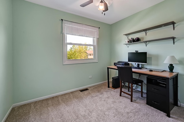 3025 Diane Dr, Aurora, IL 60504 - office space with light colored carpet, ceiling fan, and baseboards