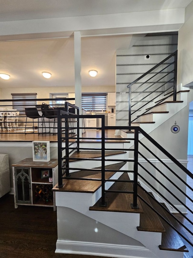 8 W Emerson St, Arlington Heights, IL 60005 - stairway featuring wood finished floors
