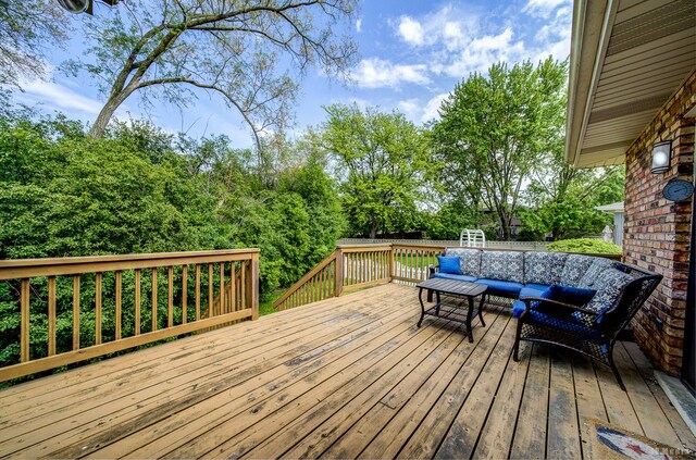 14801 Jean Ct, Oak Forest, IL 60452 - wooden terrace with an outdoor living space