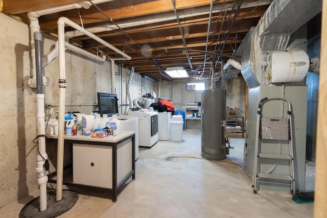 12367 Squirrel Tree Ln, Belvidere, IL 61008 - below grade area with water heater and washing machine and dryer