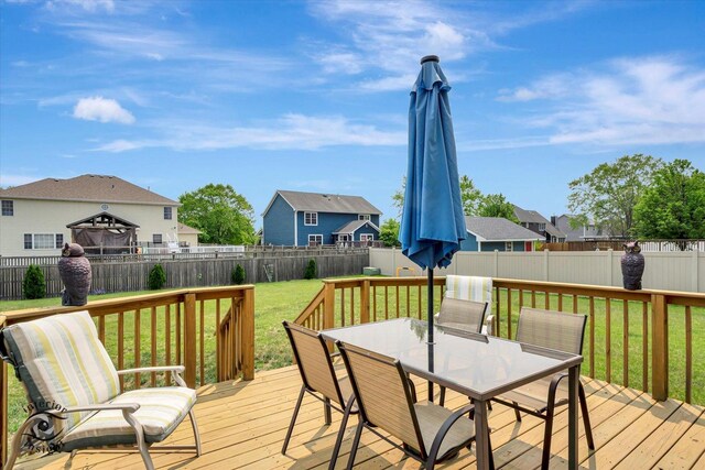 975 S Laura Ln, Coal City, IL 60416 - wooden deck with outdoor dining space and a residential view