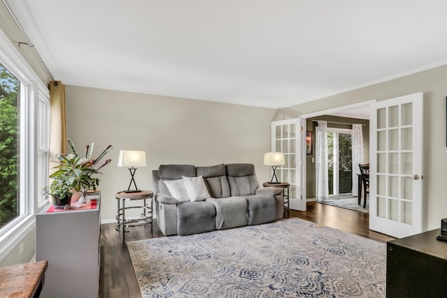 1723 Victor Ter, Gurnee, IL 60031 - living area with wood finished floors, french doors, and baseboards