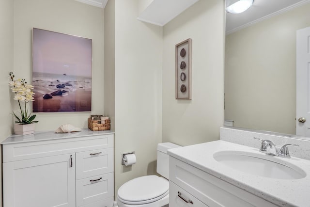 1723 Victor Ter, Gurnee, IL 60031 - half bathroom with ornamental molding, vanity, and toilet