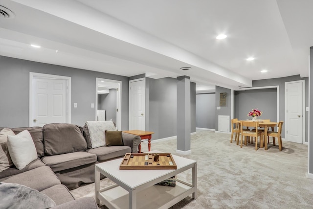 1723 Victor Ter, Gurnee, IL 60031 - living area featuring baseboards, recessed lighting, and light carpet