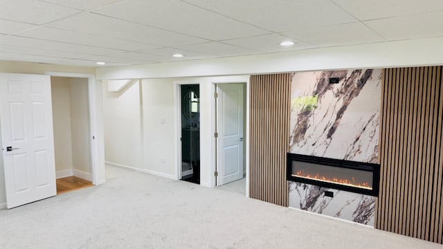 527 Northgate Rd, Lindenhurst, IL 60046 - unfurnished bedroom featuring carpet, a high end fireplace, recessed lighting, and baseboards