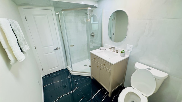 527 Northgate Rd, Lindenhurst, IL 60046 - full bathroom with a stall shower, vanity, and toilet