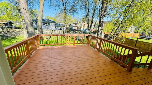527 Northgate Rd, Lindenhurst, IL 60046 - wooden terrace with a trampoline and a residential view