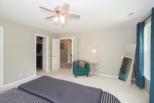 1207 Angle Tarn, West Dundee, IL 60118 - bedroom featuring carpet floors, baseboards, a walk in closet, and ceiling fan