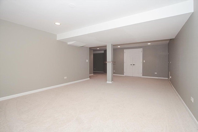 1207 Angle Tarn, West Dundee, IL 60118 - finished basement featuring light colored carpet, recessed lighting, and baseboards