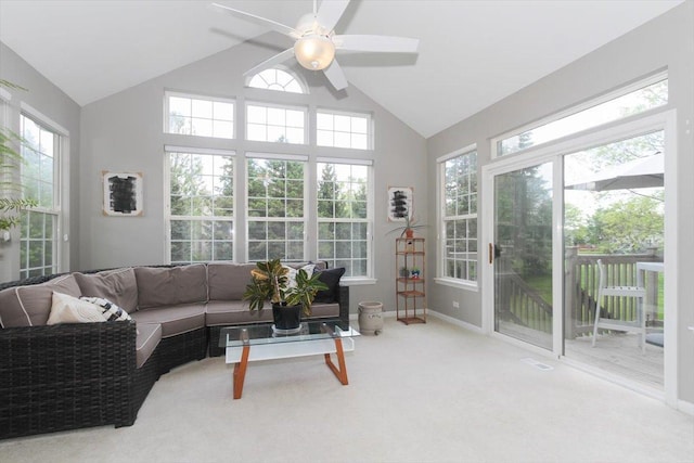 1207 Angle Tarn, West Dundee, IL 60118 - sunroom featuring vaulted ceiling, plenty of natural light, and carpet floors