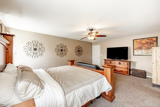 3080 Wickenden Ave, Elgin, IL 60124 - bedroom featuring carpet flooring, a ceiling fan, and baseboards