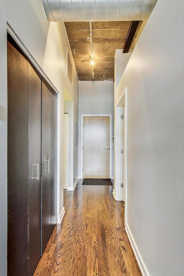 hallway featuring wood finished floors