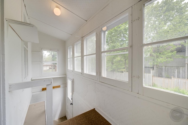 125 Arbor Ave, West Chicago, IL 60185 - unfurnished sunroom featuring vaulted ceiling