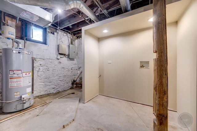 125 Arbor Ave, West Chicago, IL 60185 - below grade area with gas water heater and electric panel