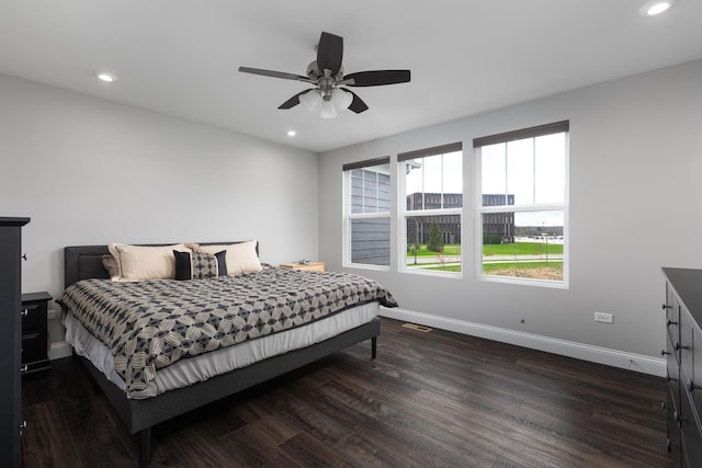 2234 Weatherbee Ln, Naperville, IL 60563 - bedroom with wood finished floors, recessed lighting, and a ceiling fan
