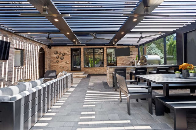 31 Concord Dr, Oak Brook, IL 60523 - view of patio / terrace with a pergola, area for grilling, and outdoor dining area