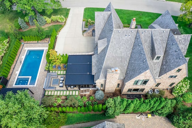 31 Concord Dr, Oak Brook, IL 60523 - aerial view of property and surrounding area featuring a pool area