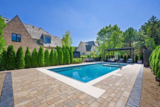 31 Concord Dr, Oak Brook, IL 60523 - outdoor pool with a patio and a pergola