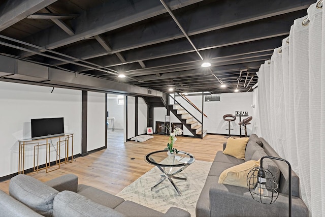 785 E 164th St, South Holland, IL 60473 - living area featuring stairway and wood finished floors