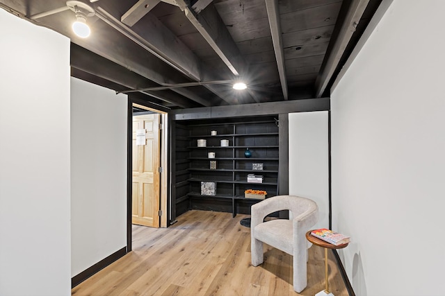785 E 164th St, South Holland, IL 60473 - sitting room featuring wood finished floors, baseboards, and built in shelves