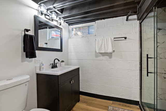 785 E 164th St, South Holland, IL 60473 - full bath with wood finished floors, a stall shower, vanity, and toilet