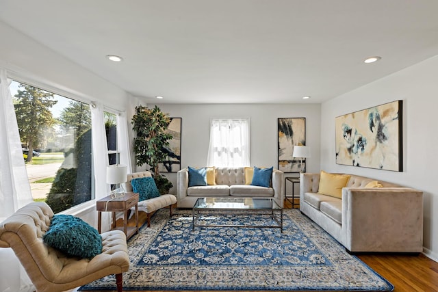 785 E 164th St, South Holland, IL 60473 - living room featuring wood finished floors and recessed lighting