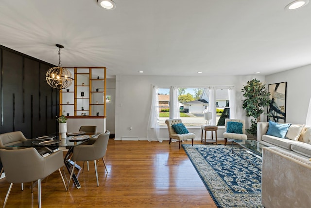785 E 164th St, South Holland, IL 60473 - dining area with wood finished floors, recessed lighting, a chandelier, and baseboards