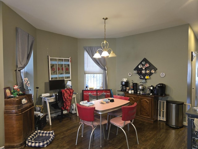 948 N California Ave, Chicago, IL 60622 - dining space featuring a chandelier and dark wood-type flooring