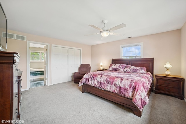 18321 Country Ln, Lansing, IL 60438 - carpeted bedroom featuring a closet and a ceiling fan