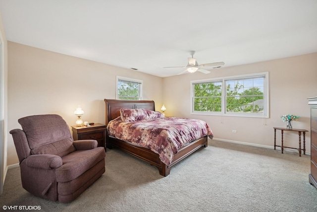18321 Country Ln, Lansing, IL 60438 - bedroom featuring baseboards, carpet flooring, and ceiling fan