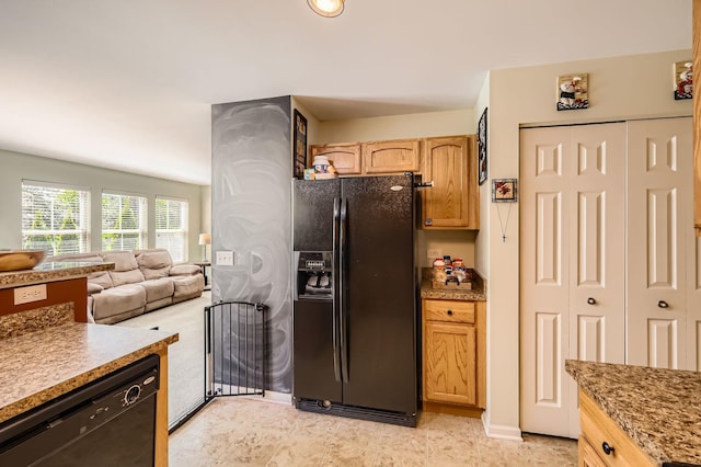 614 Grand Canyon Cir, Crystal Lake, IL 60014 - kitchen featuring black appliances, open floor plan, and light countertops