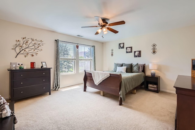 614 Grand Canyon Cir, Crystal Lake, IL 60014 - bedroom featuring light carpet and a ceiling fan