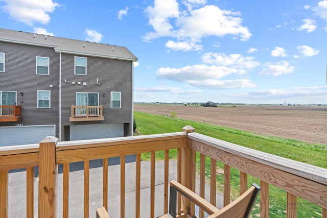 824 Briar Glen Ct, Hampshire, IL 60140 - wooden terrace with a view of rural / pastoral area and an attached garage