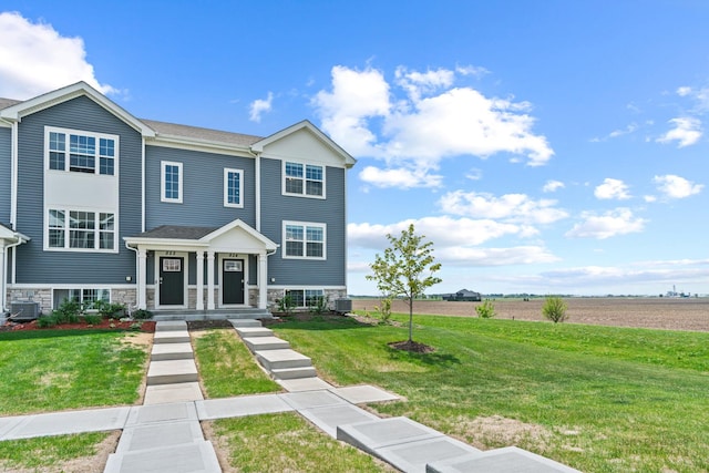 824 Briar Glen Ct, Hampshire, IL 60140 - view of front facade featuring central AC, a front yard, and stone siding