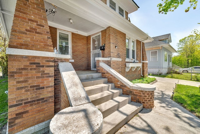 103 Grandview Ave, Lockport, IL 60441 - view of exterior entry with brick siding and covered porch