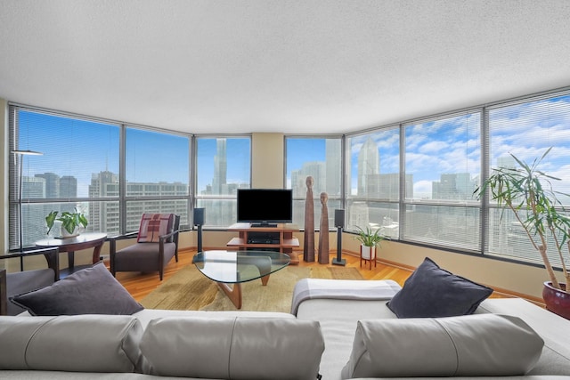405 N Wabash Ave Unit 4709, Chicago, IL 60611 - living area with wood finished floors and a textured ceiling
