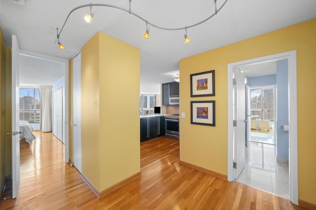 405 N Wabash Ave Unit 4709, Chicago, IL 60611 - hallway featuring light wood finished floors, healthy amount of natural light, and baseboards